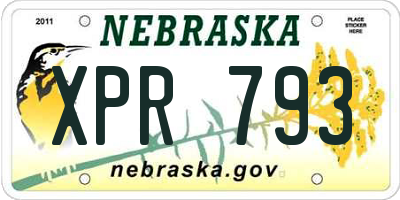 NE license plate XPR793