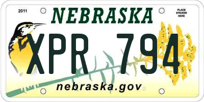 NE license plate XPR794