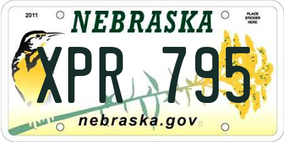 NE license plate XPR795