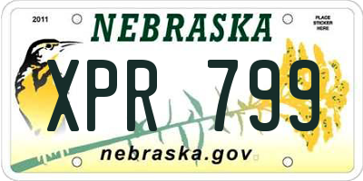 NE license plate XPR799