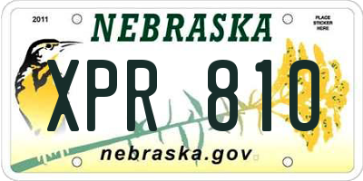 NE license plate XPR810