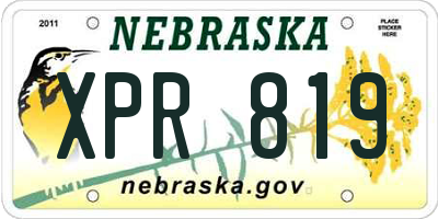 NE license plate XPR819