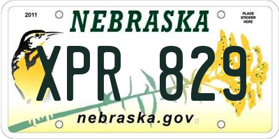 NE license plate XPR829
