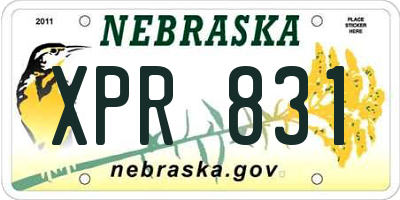 NE license plate XPR831