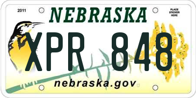 NE license plate XPR848