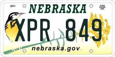 NE license plate XPR849