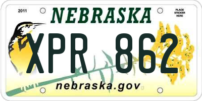 NE license plate XPR862