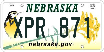 NE license plate XPR871