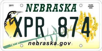 NE license plate XPR874