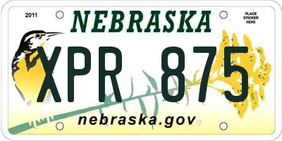 NE license plate XPR875