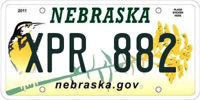 NE license plate XPR882