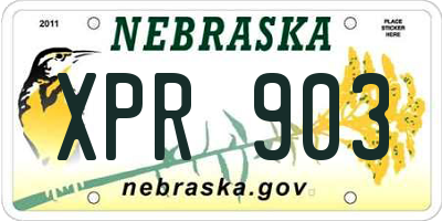 NE license plate XPR903
