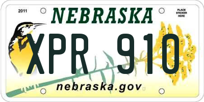 NE license plate XPR910