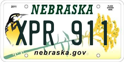 NE license plate XPR911