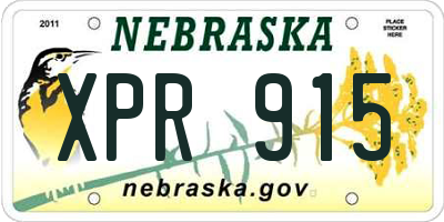 NE license plate XPR915