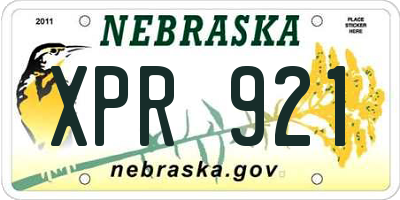 NE license plate XPR921