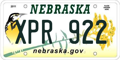 NE license plate XPR922