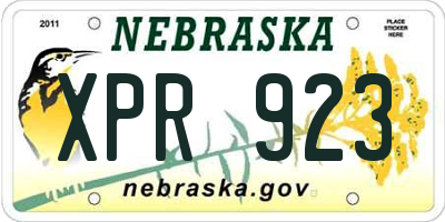 NE license plate XPR923