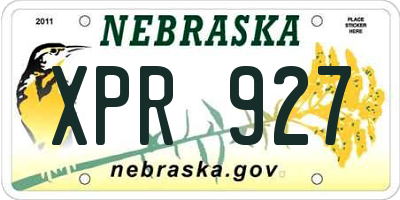 NE license plate XPR927