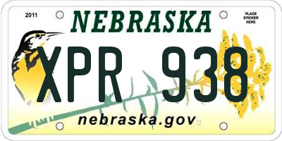 NE license plate XPR938