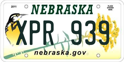 NE license plate XPR939