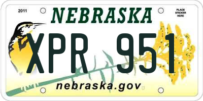 NE license plate XPR951