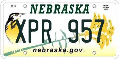 NE license plate XPR957