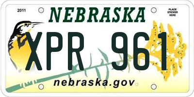 NE license plate XPR961