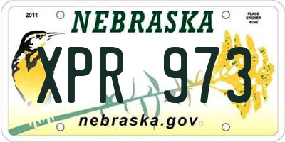 NE license plate XPR973