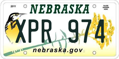 NE license plate XPR974