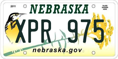 NE license plate XPR975