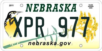 NE license plate XPR977