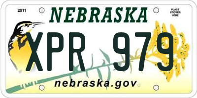NE license plate XPR979