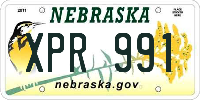 NE license plate XPR991