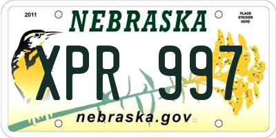 NE license plate XPR997