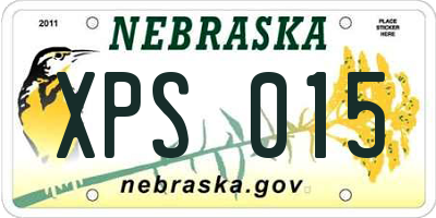 NE license plate XPS015