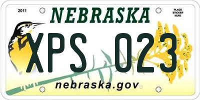 NE license plate XPS023