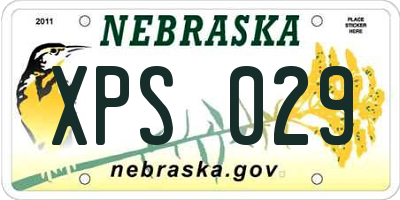 NE license plate XPS029