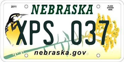 NE license plate XPS037