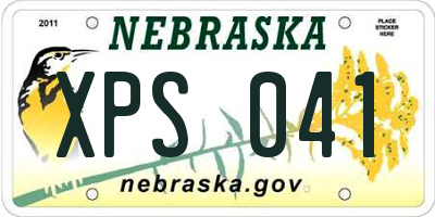 NE license plate XPS041