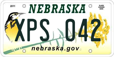 NE license plate XPS042