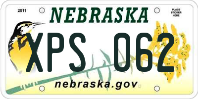 NE license plate XPS062
