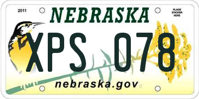 NE license plate XPS078