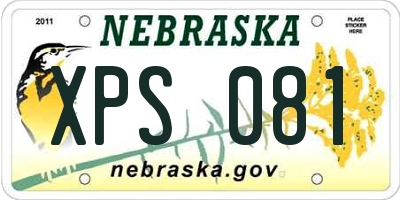 NE license plate XPS081
