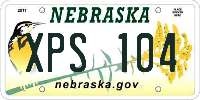 NE license plate XPS104