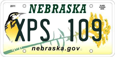 NE license plate XPS109