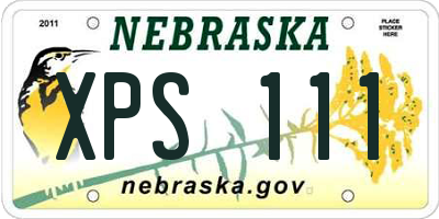 NE license plate XPS111