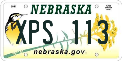 NE license plate XPS113