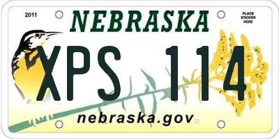 NE license plate XPS114