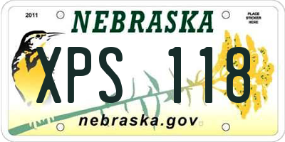NE license plate XPS118